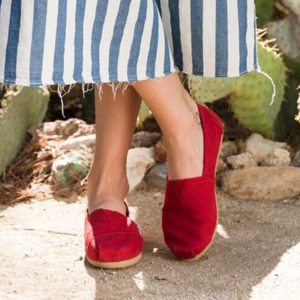 TOMS Red Canvas Women’s Classics Shoe